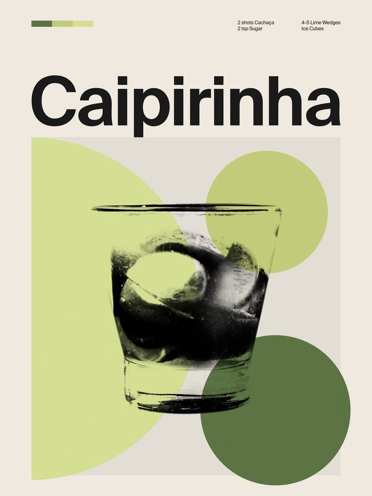 Mid Century Caiprinha Cocktail