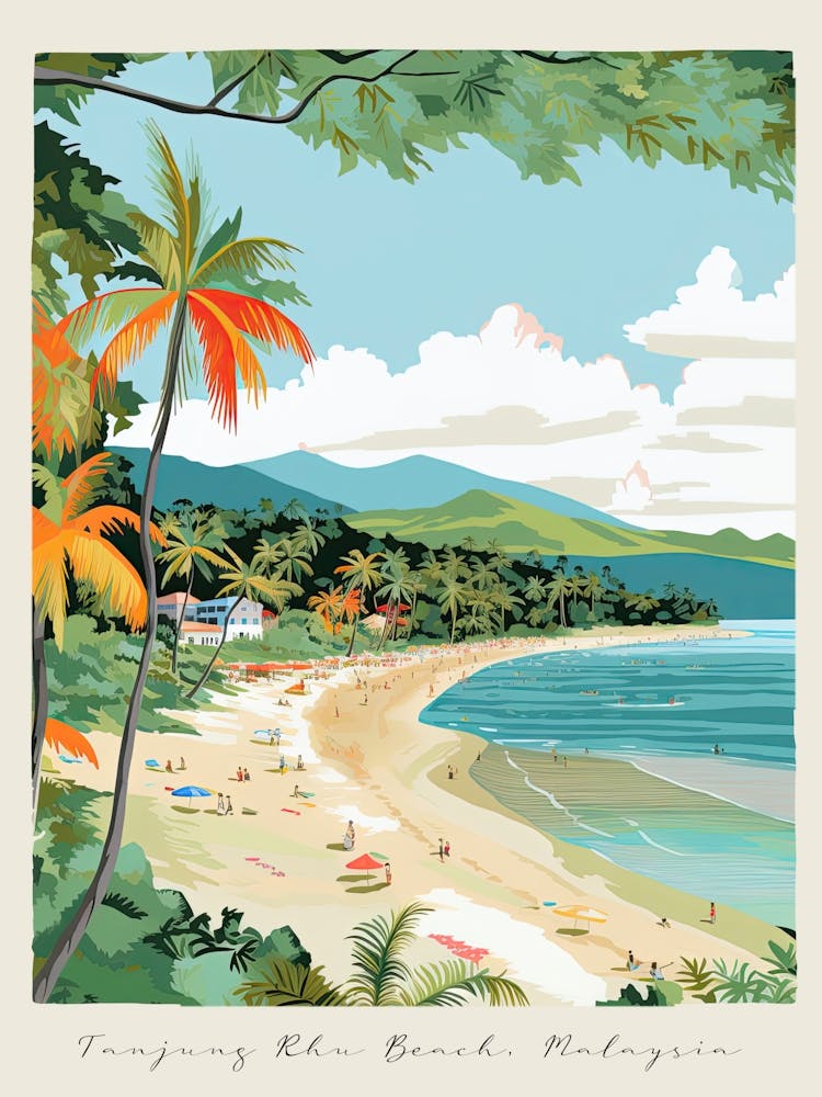 Poster Of Tanjung Rhu Beach, Langkawi Island, Malaysia, Matisse And Rousseau Style 4