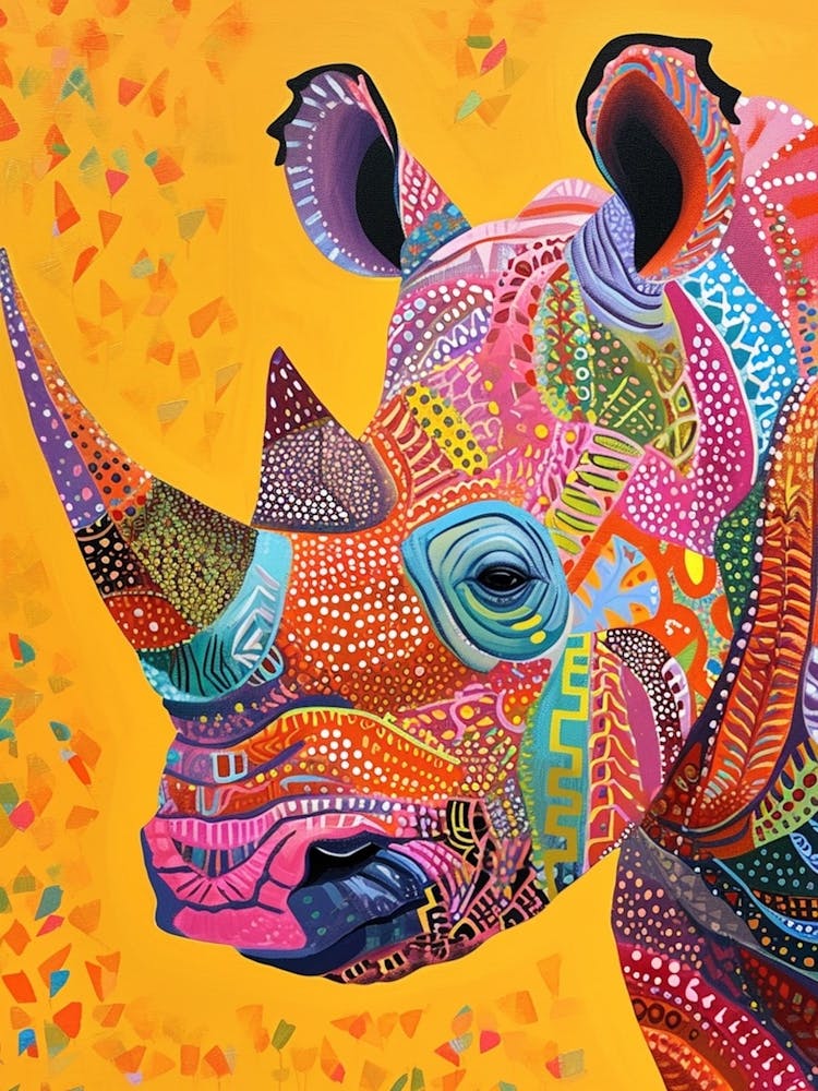 Kitsch Colourful Rhino 3