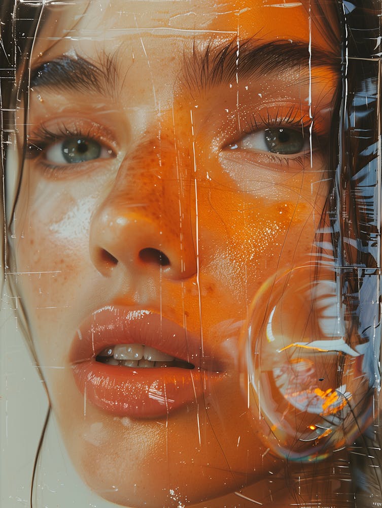 Portrait Of A Woman With Bubbles