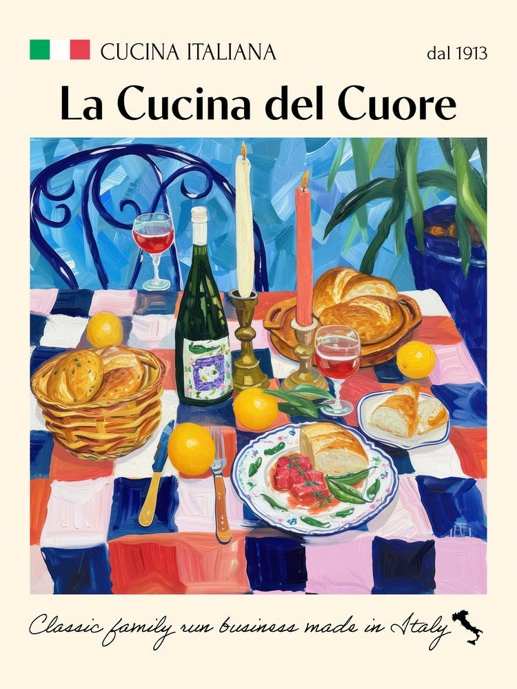 La Cucina Del Cuore Trattoria Italienisches Poster Essen Küche