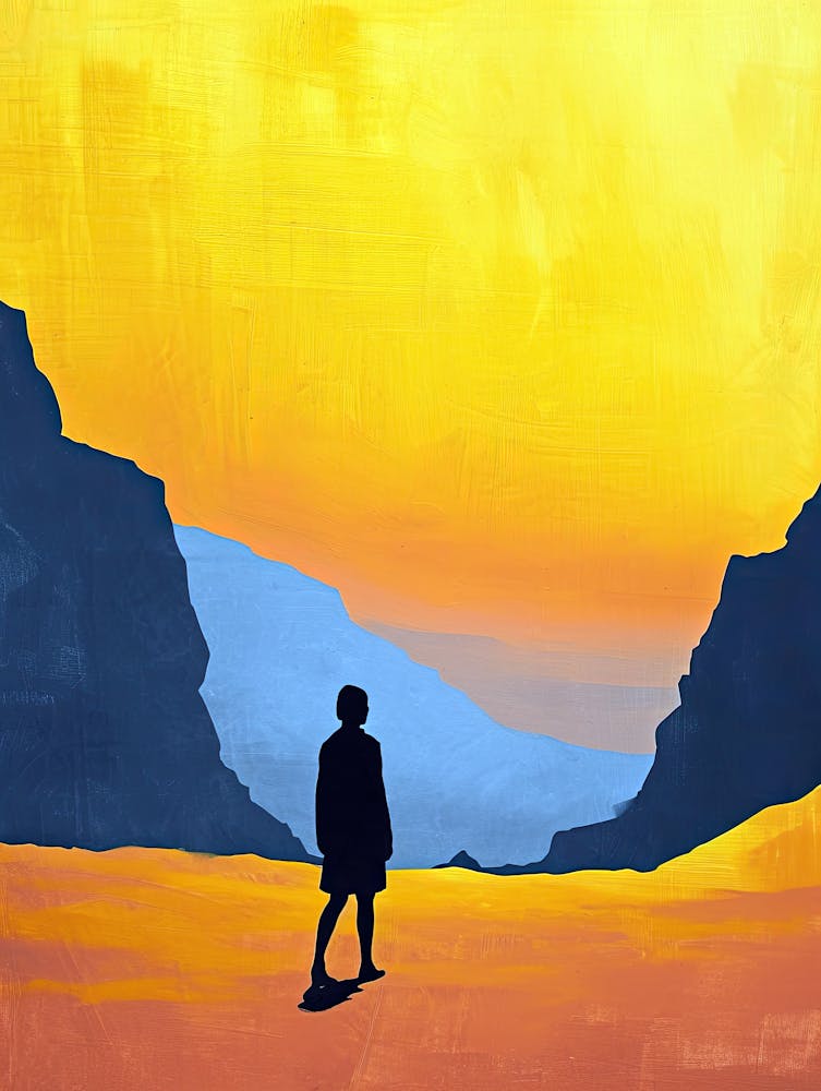 Person - Man Walking In The Desert, Minimalism