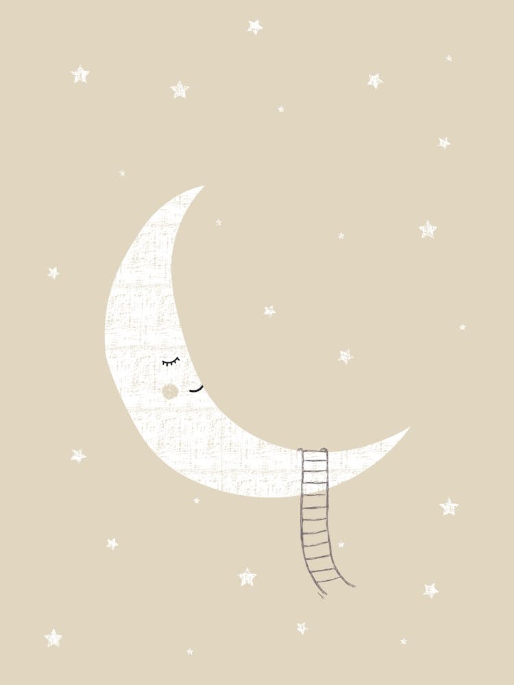 Neutral Nursery Print Moon
