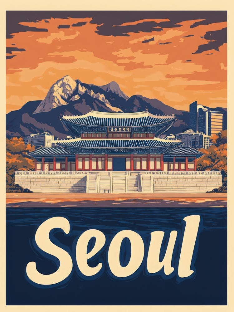 Aihrgdesign A Vintage Travel Poster Of Seoul 1