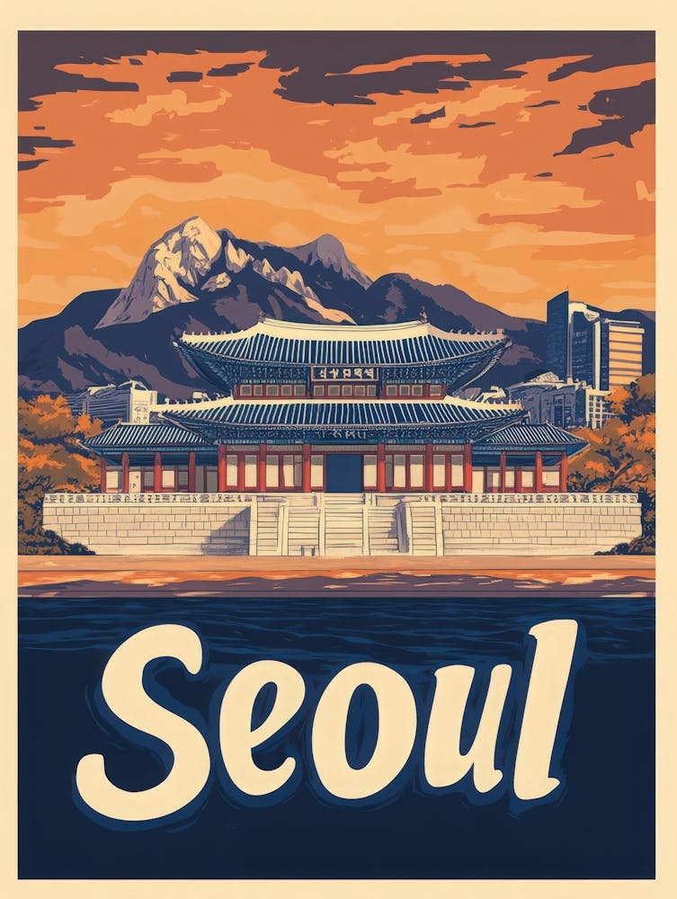 Aihrgdesign A Vintage Travel Poster Of Seoul 1