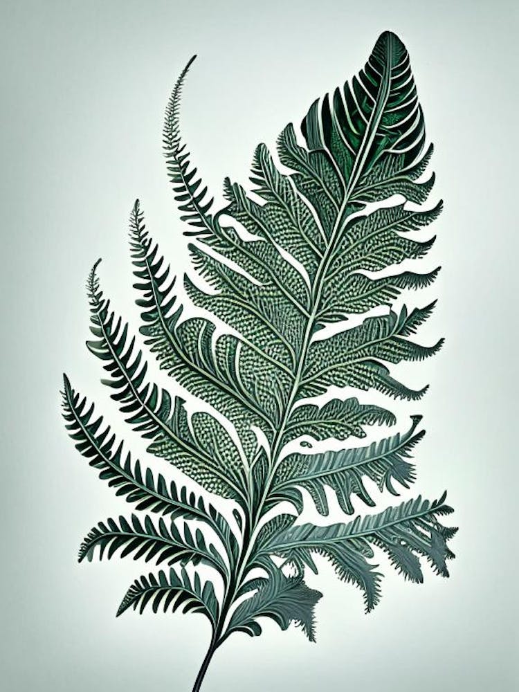 Silver Cloak Fern Vintage Botanical Poster
