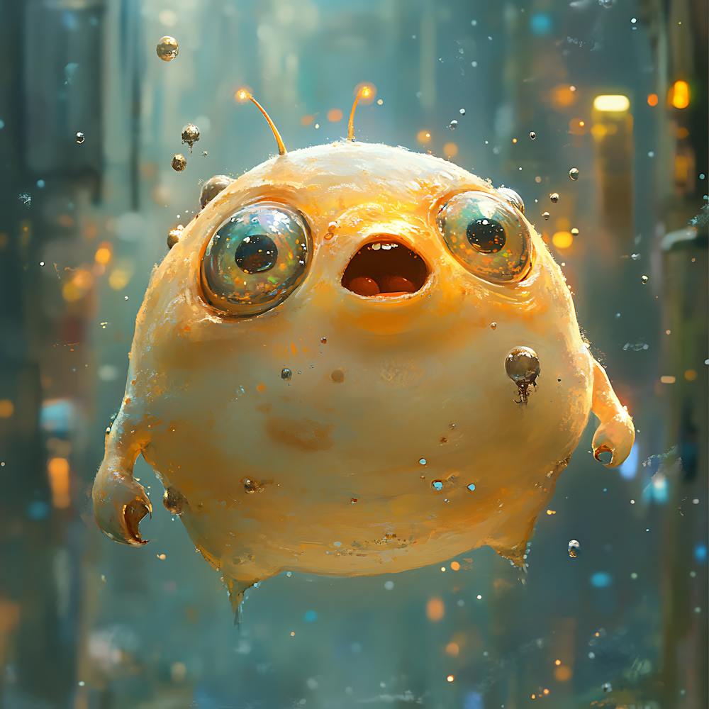 Astonished Alien in Futuristic Scene