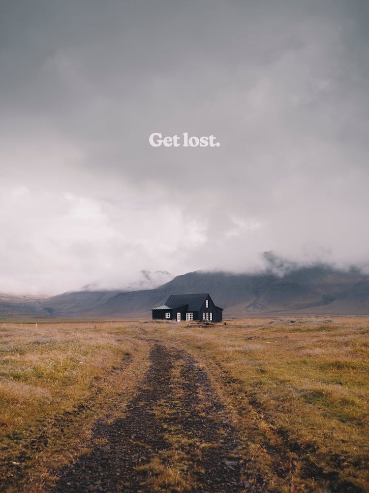 Iceland Landscape 'Get Lost' Motivational Fun Travel Quote Print