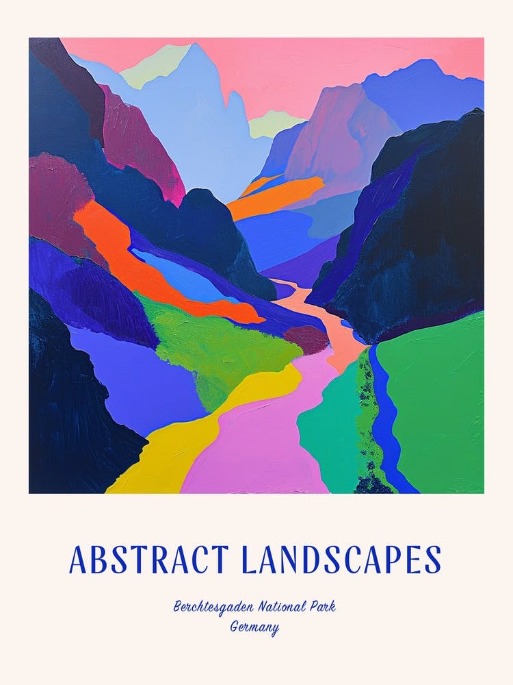 Colourful Abstract Berchtesgaden National Park Germany 2 Poster Blue