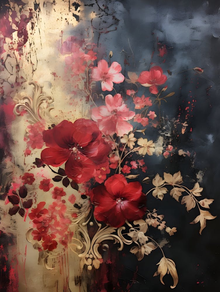 Vintage Dark Flowers 1