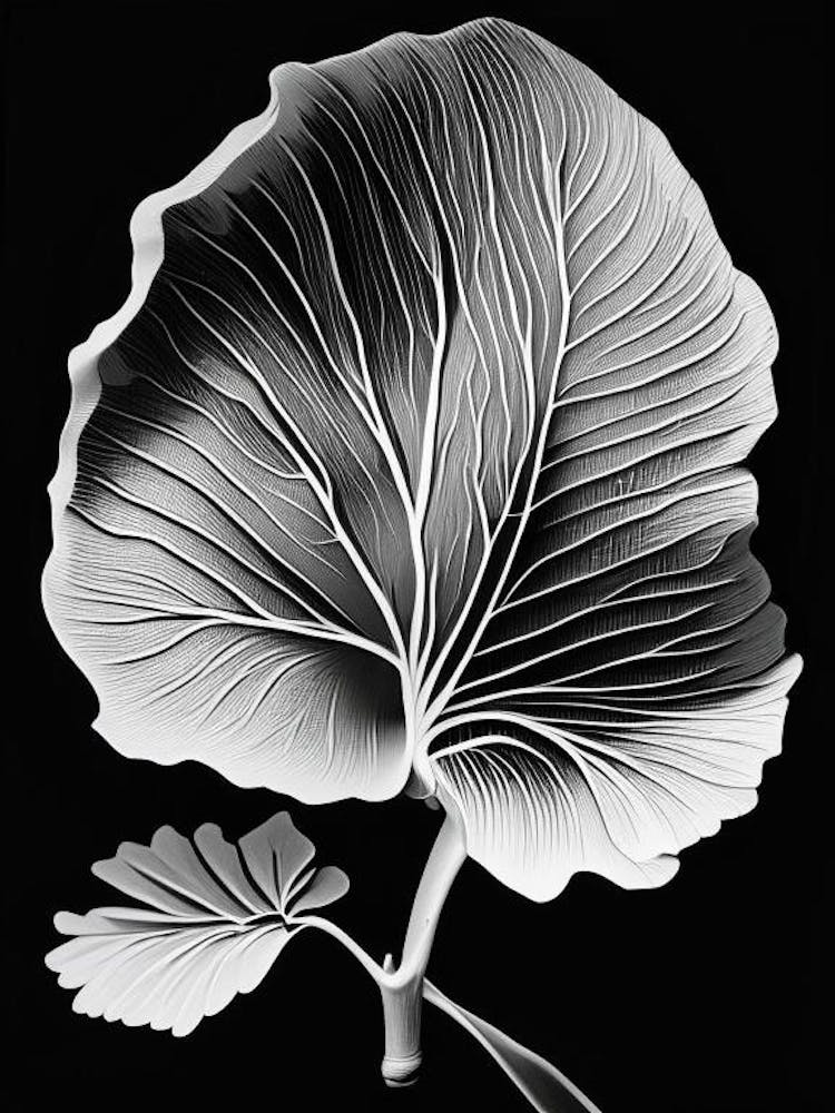 Ginkgo Leaf Linocut 1