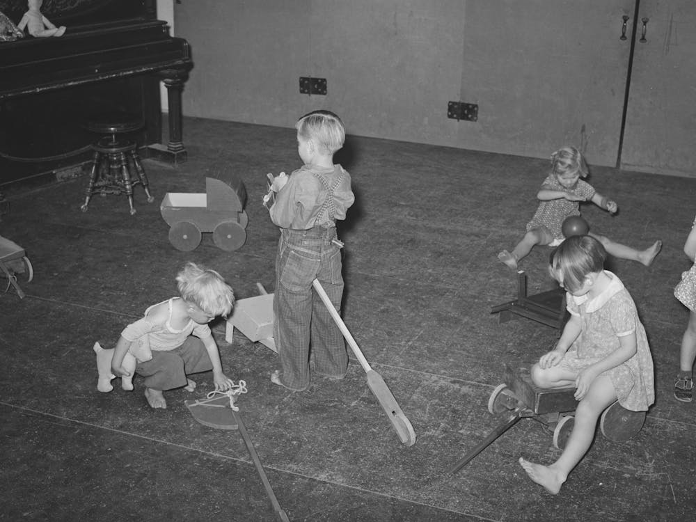 Children Of Agricultural Laborers Playing At The Wpa (Work Projects Administration) Nursery School At The