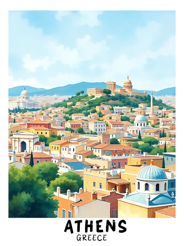 Athens Greece Vintage Travel Poster 39