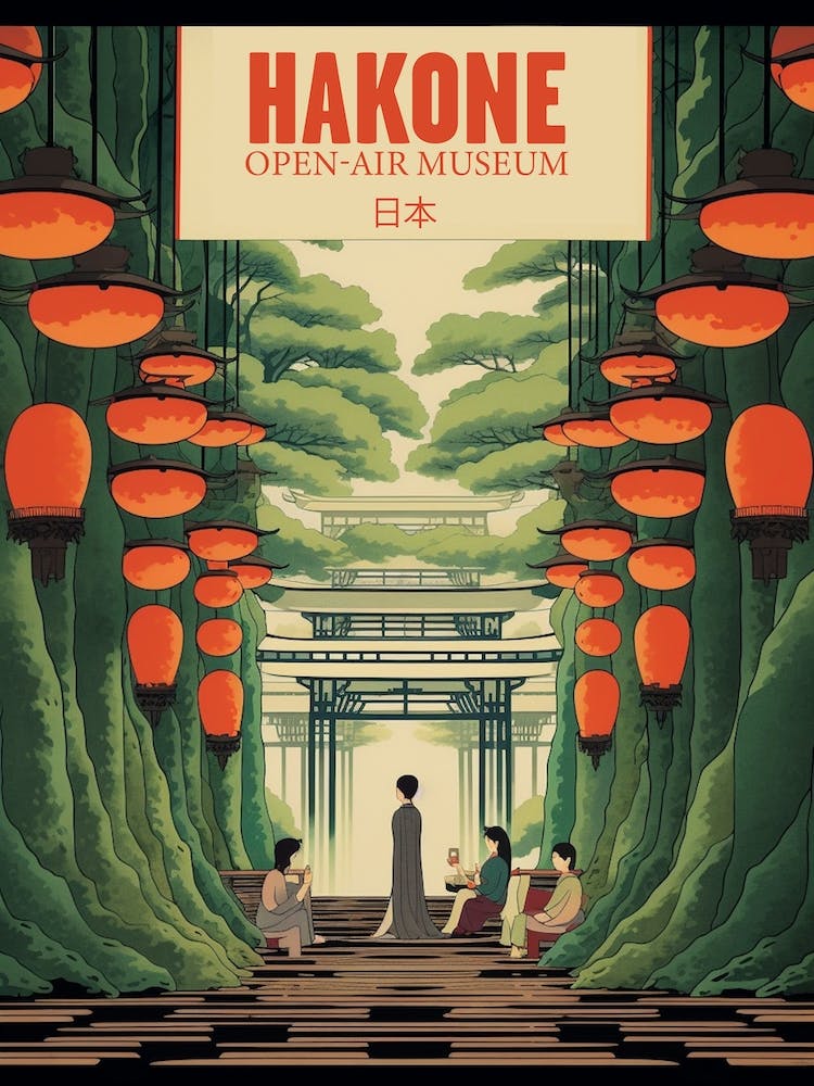Hakone Open Air Museum, Japan Vintage Travel Art 1 Poster