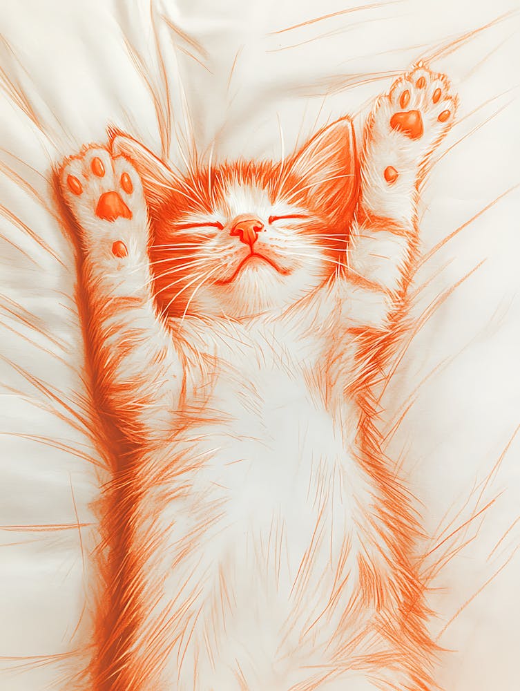 Cat Sleeping On A Pillow