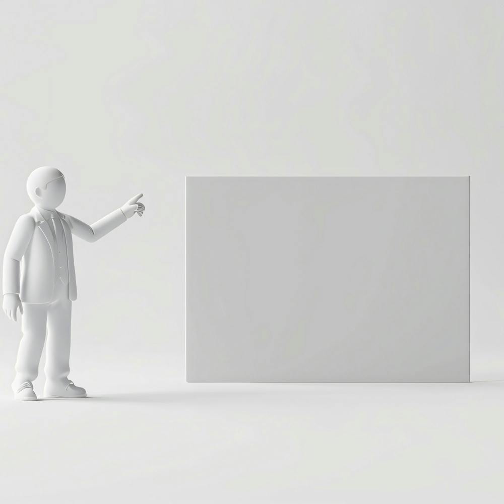 Businessman Pointing At Blank Sign