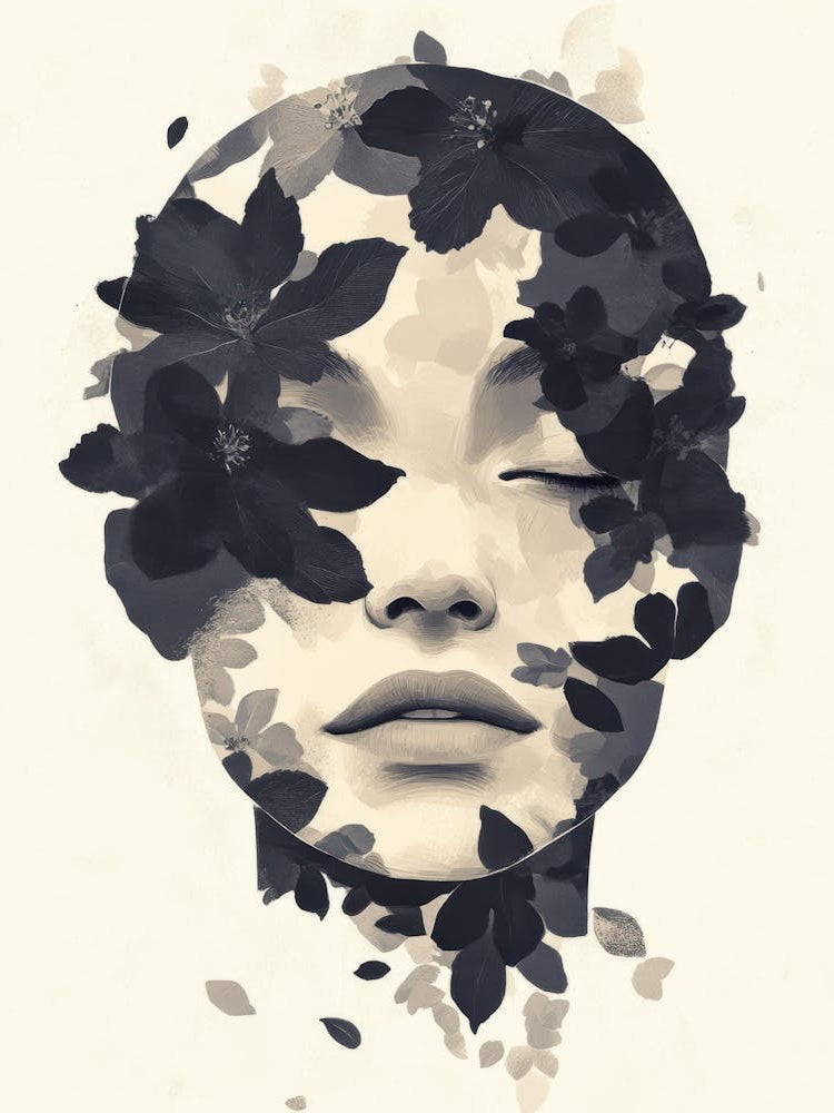 Portrait Of A Woman With Flowers 27