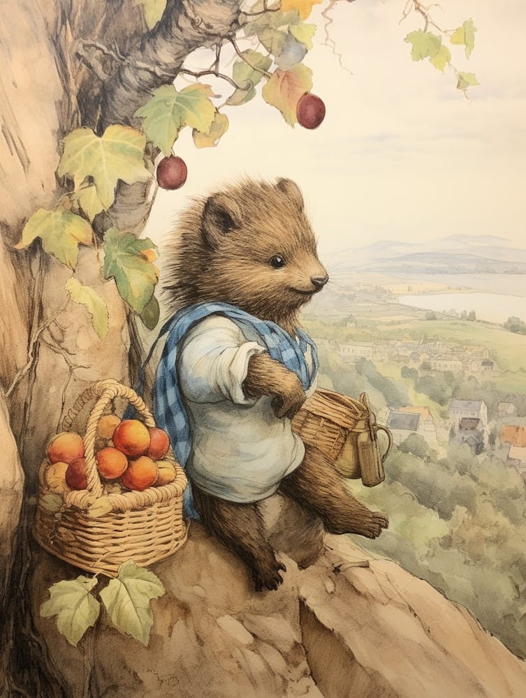 Storybook Animal Watercolour Porcupine 5