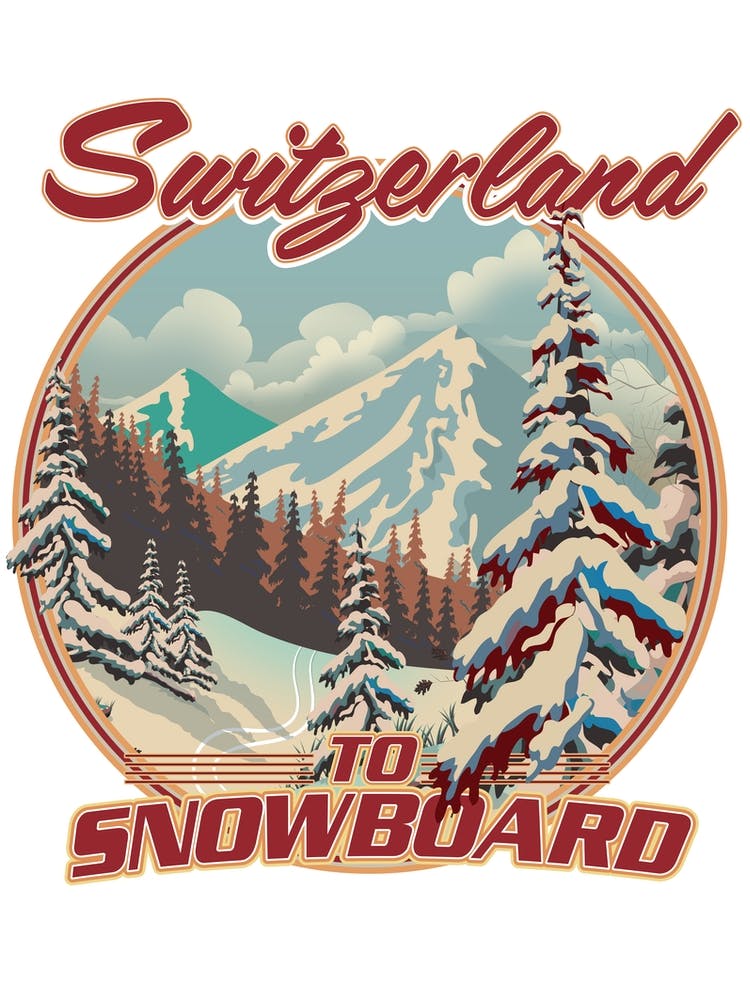 Switzerland to Snowboard travel poster