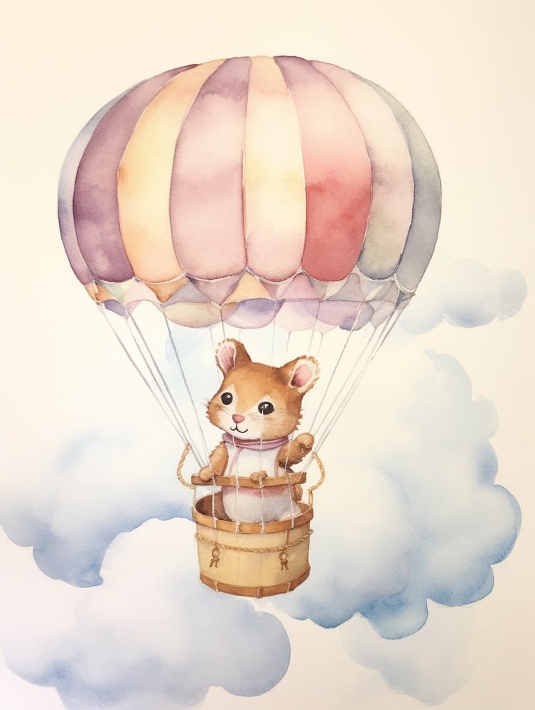 Baby Mouse 1 In A Hot Air Balloon