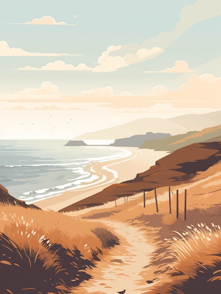 South West Coast Path England 5 Hiking Trail Landscape