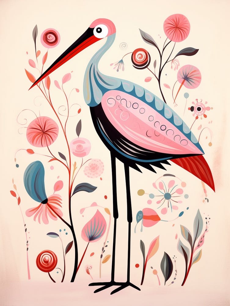 Pink Scandi Stork 2