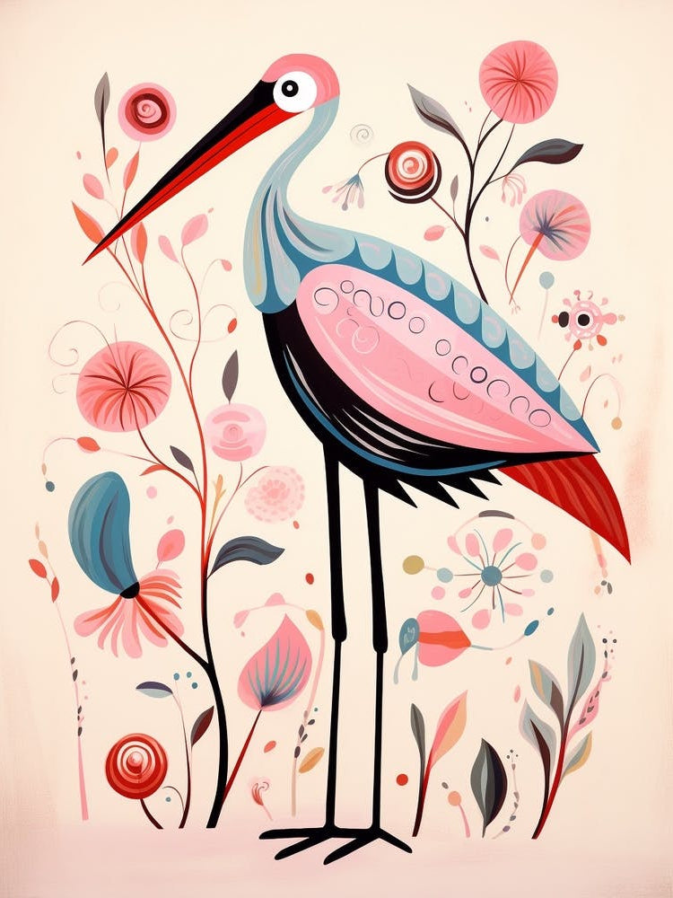 Pink Scandi Stork 2
