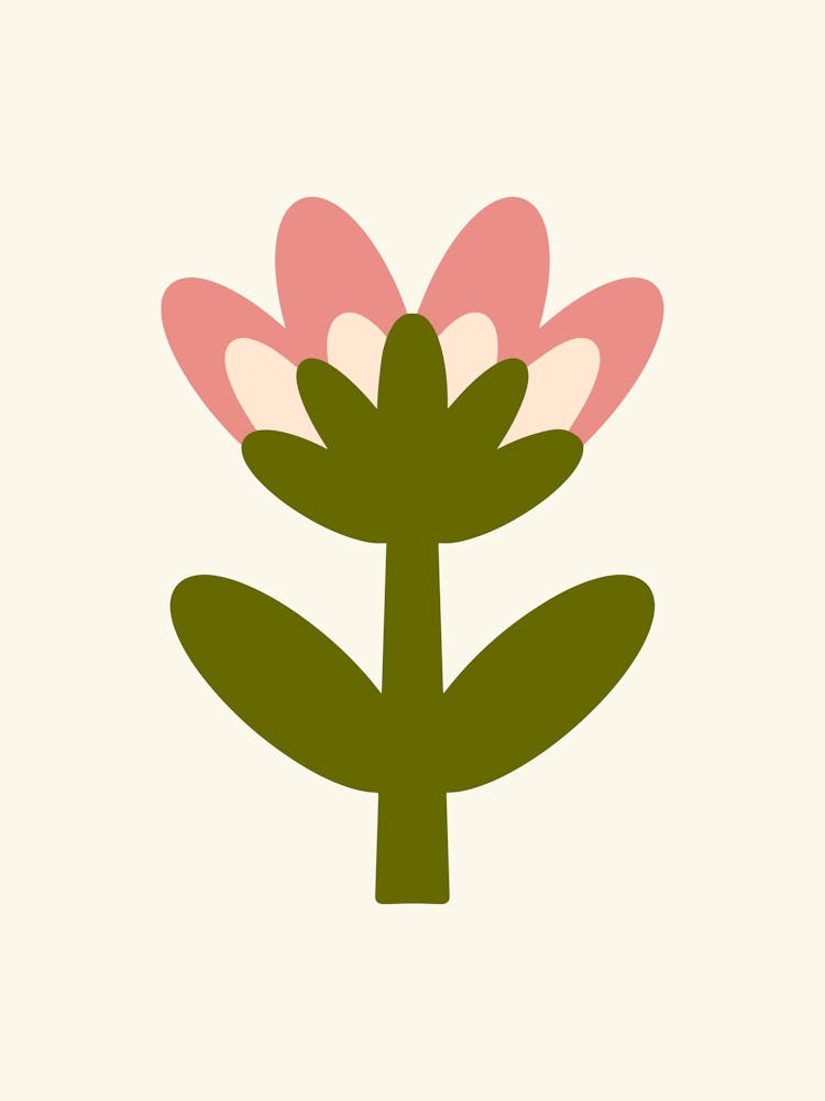 Pink Flower Simple Naïf