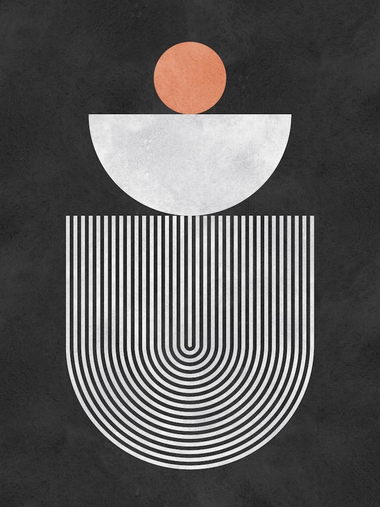 Lines and circles on black background 2