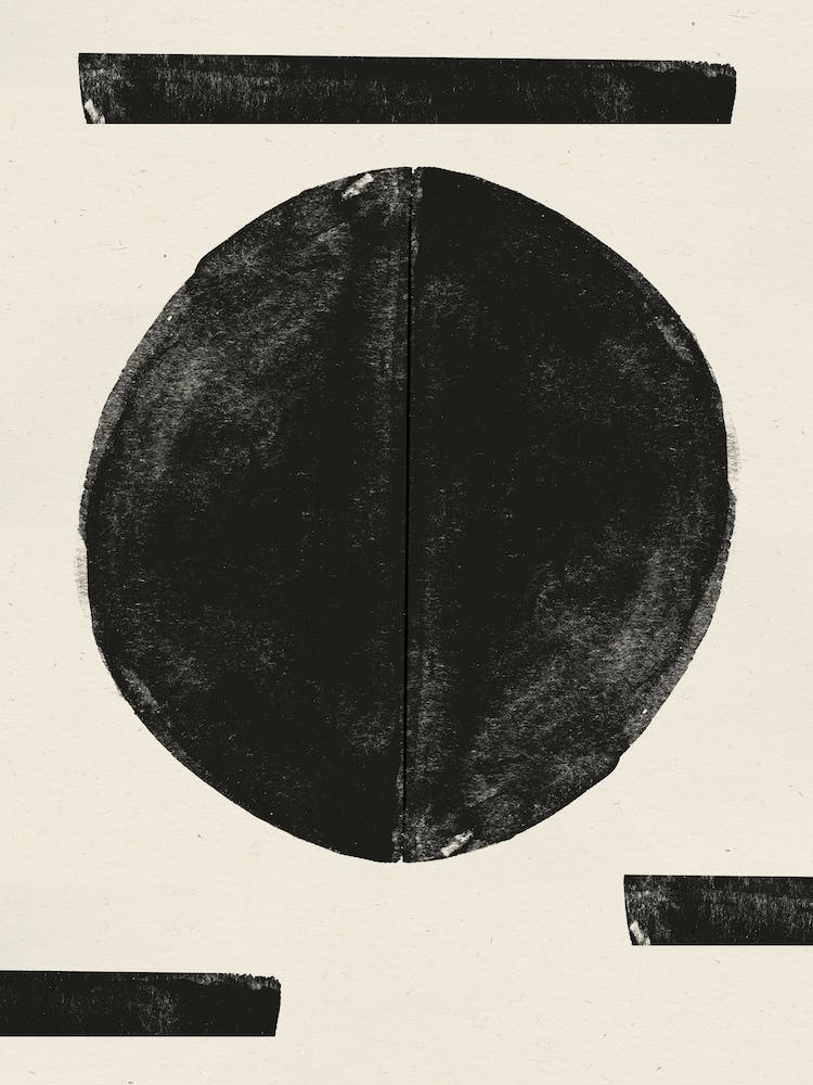 Japandi Minimalist Circle Graphic, Watercolor Object, Minimal Trending Decor