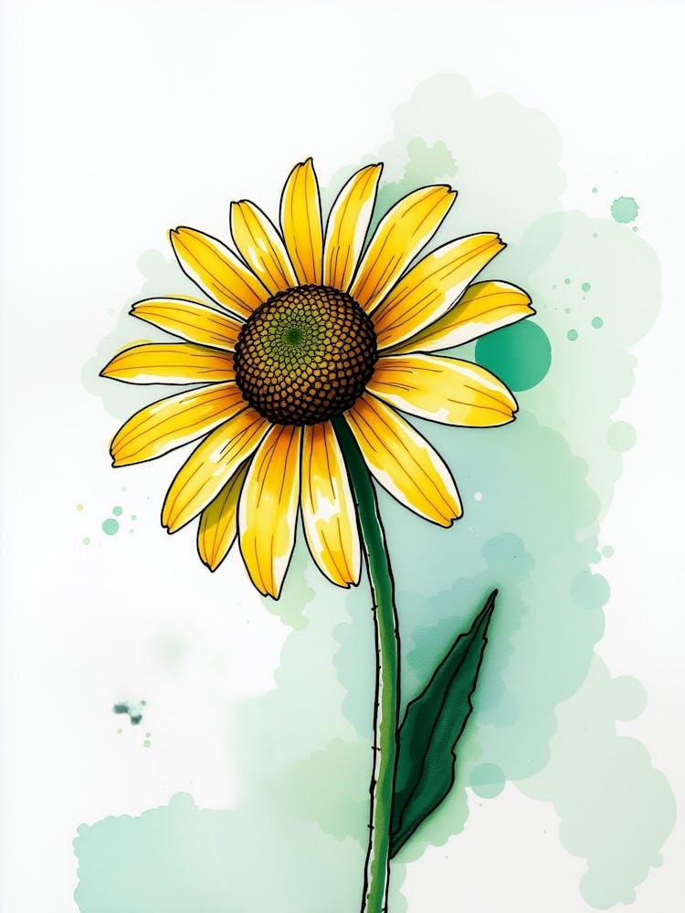Watercolor Sunflower