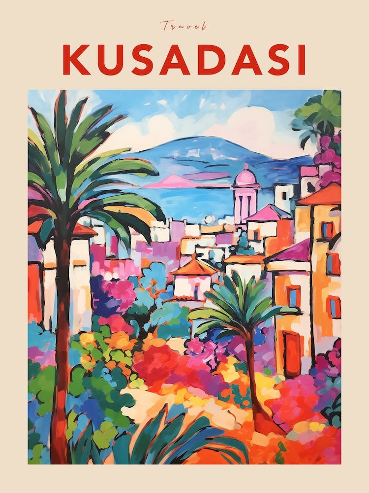 Kusadasi Turkey 3 Fauvist Travel Poster