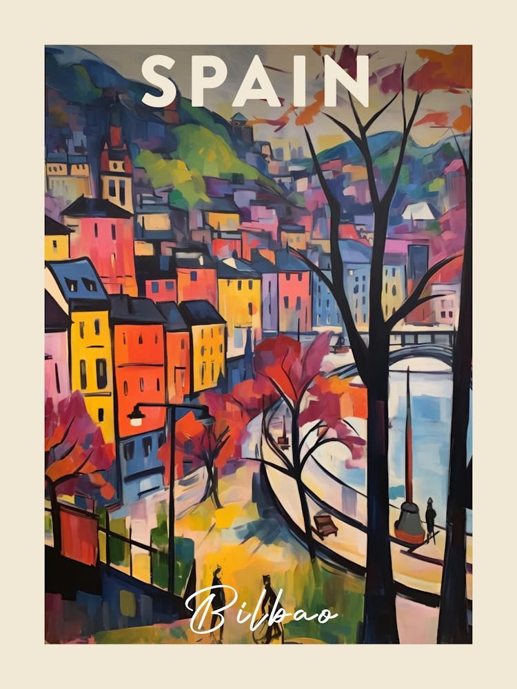 Bilbao Spain 1 Fauvist Painting  Travel Poster