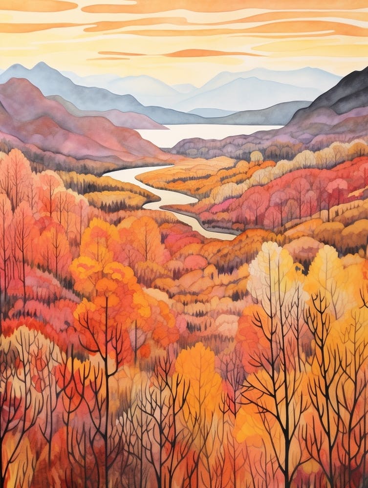 Automne - Peinture de Parc National - Abisko National Park Suède 1