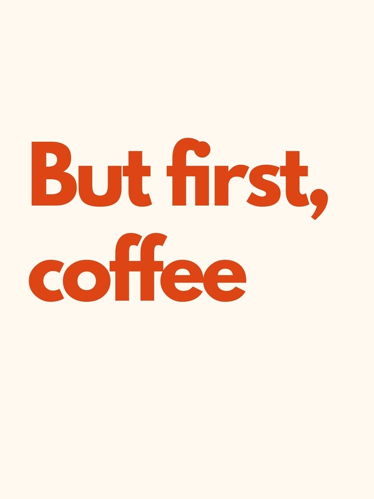 But First Coffee Küchentypografie Creme Rot
