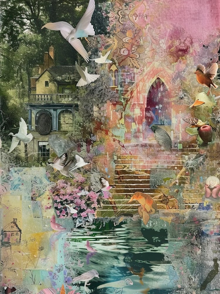 Feendorf Collage Teich Monet Sammelalbum 8