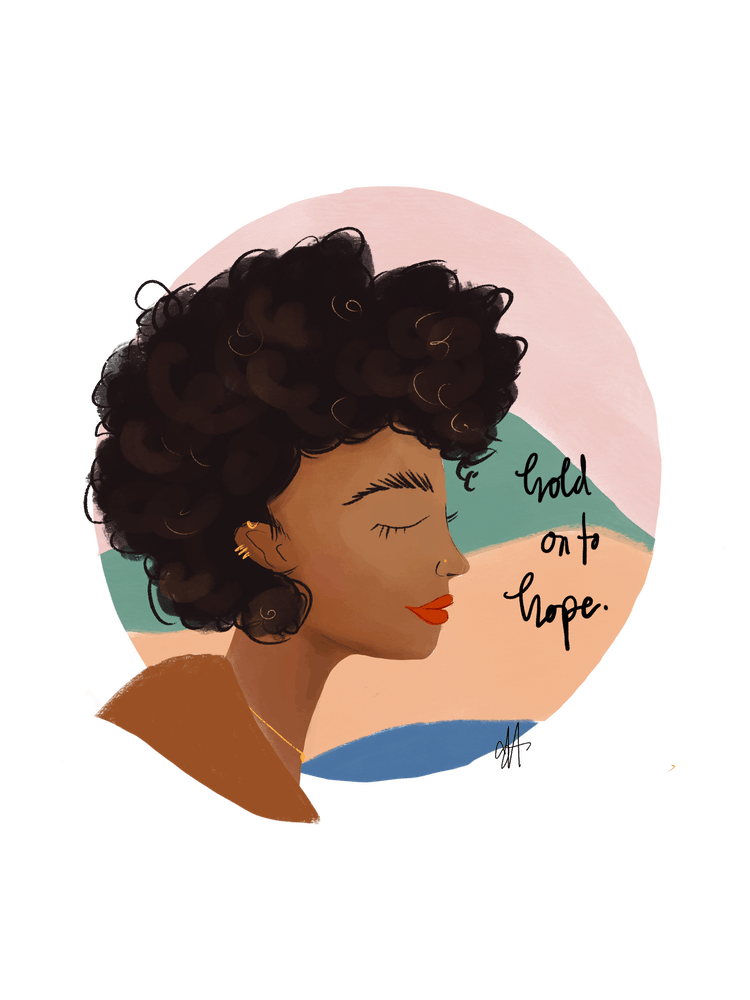 Hold On to Hope Afro Girl