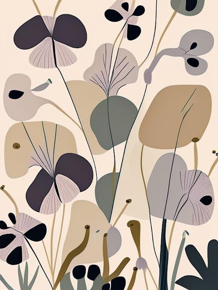 Marsh Mallow Wildflower Modern Muted Colours