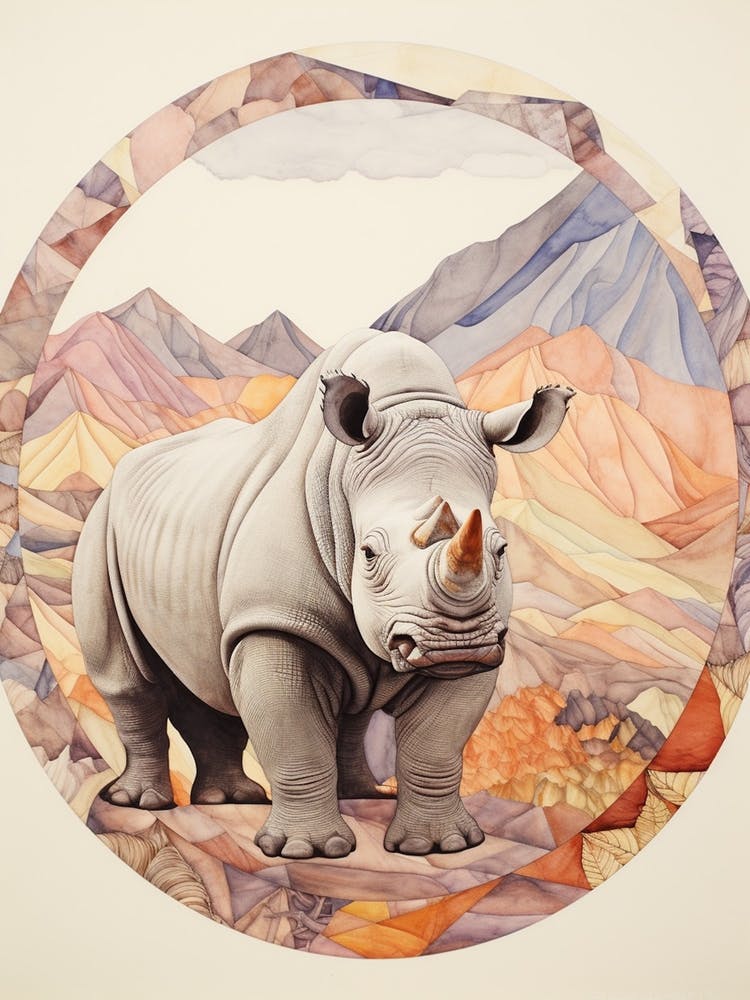 Circle Rhino Portrait