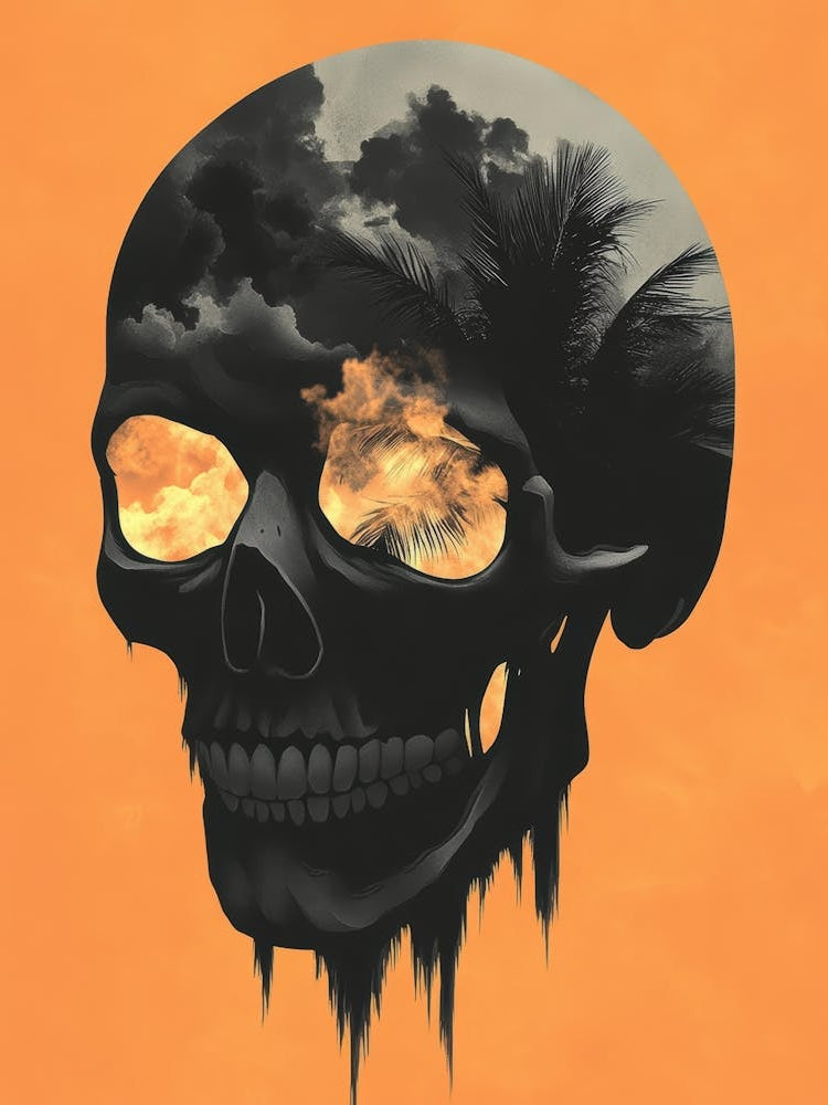 Skull With Palm Trees