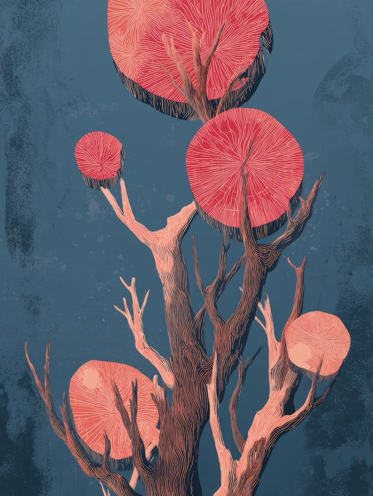 Pink Mushroom Tree 1