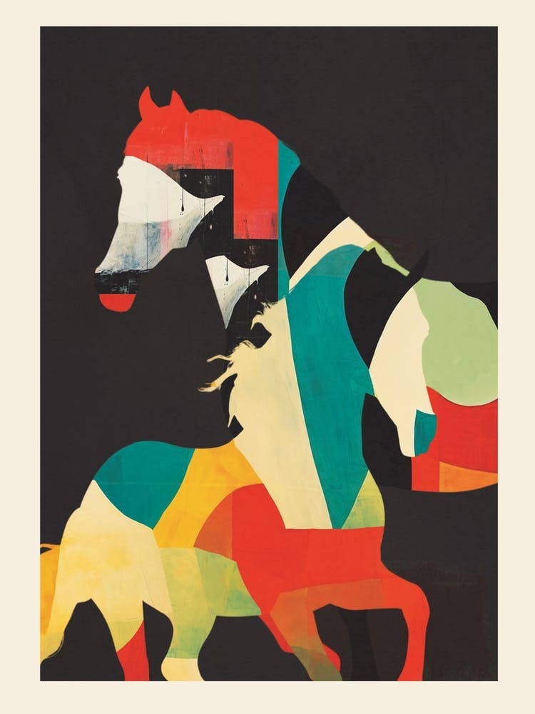 Colorful Abstract Horses