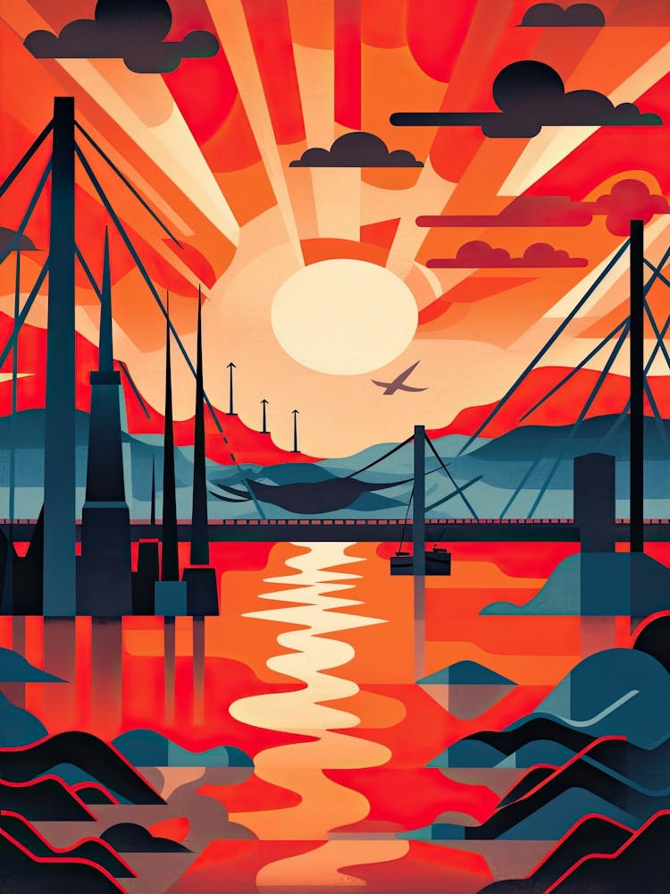 Forth Bridge Scotland Colourful 3