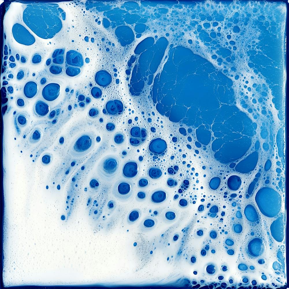 Blaue Fliese mit Blasen