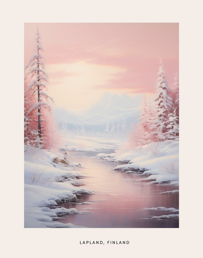 Verträumtes Wintergemälde Poster Lappland Finnland 3