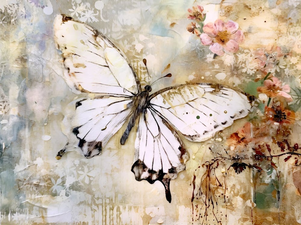 Butterfly And Flowers 1