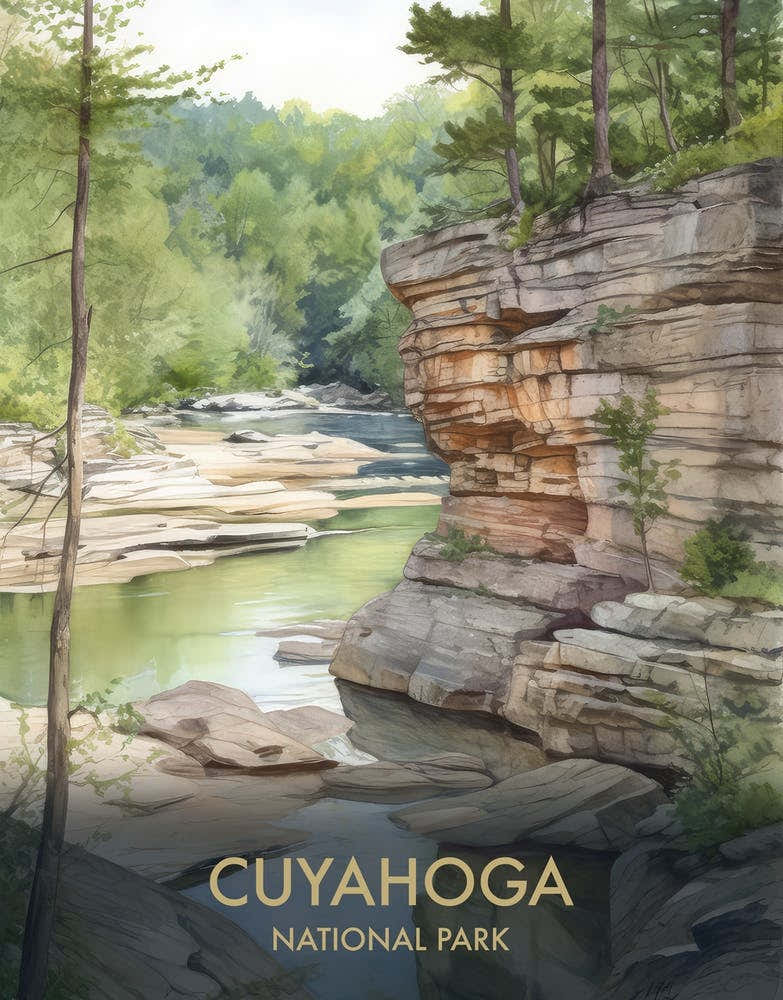 Cuyahoga Valley National Park Watercolour Vintage Travel Poster 2