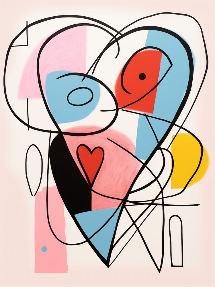 Abstract Heart Line Illustration Colours 1