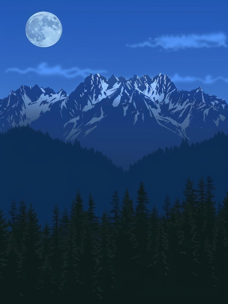 Moonlight Over Mountains 4
