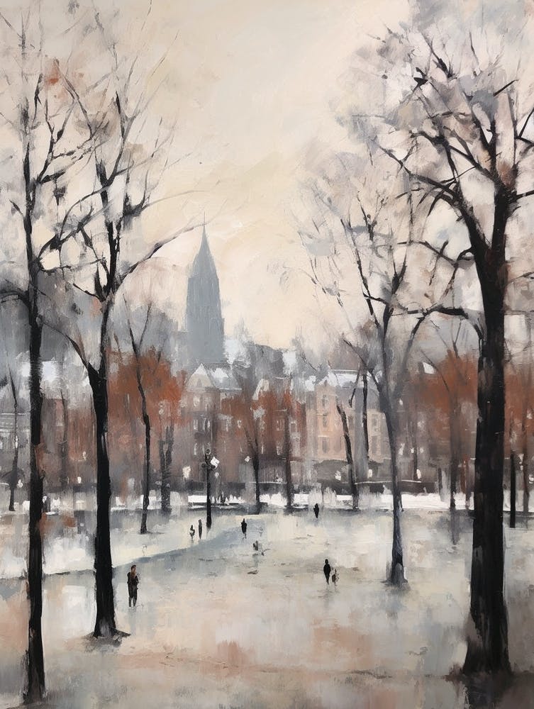 Winter City Park Painting Vondelpark Amsterdam 4